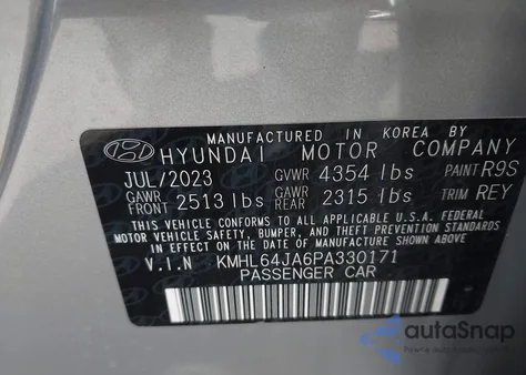 2023 Hyundai Sonata Sel z USA, uszkodzony, nr VIN KMHL64JA6PA330171